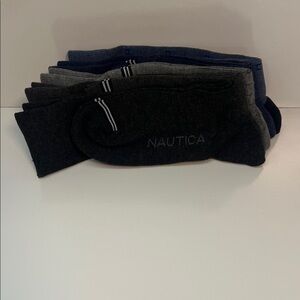 Nautica Men's Black and Gray Casual Socks 5pcs